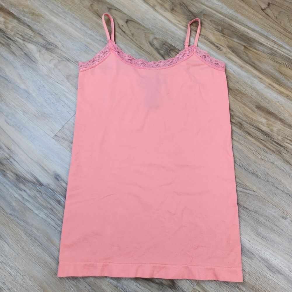 💜Lena Coral Lace Lined Sleeveless Top Small